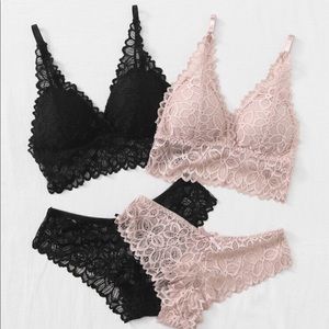 Floral lace lingerie set (2)